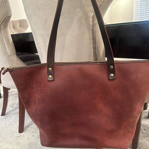 Portland Leather Goods zippered tote medium size.